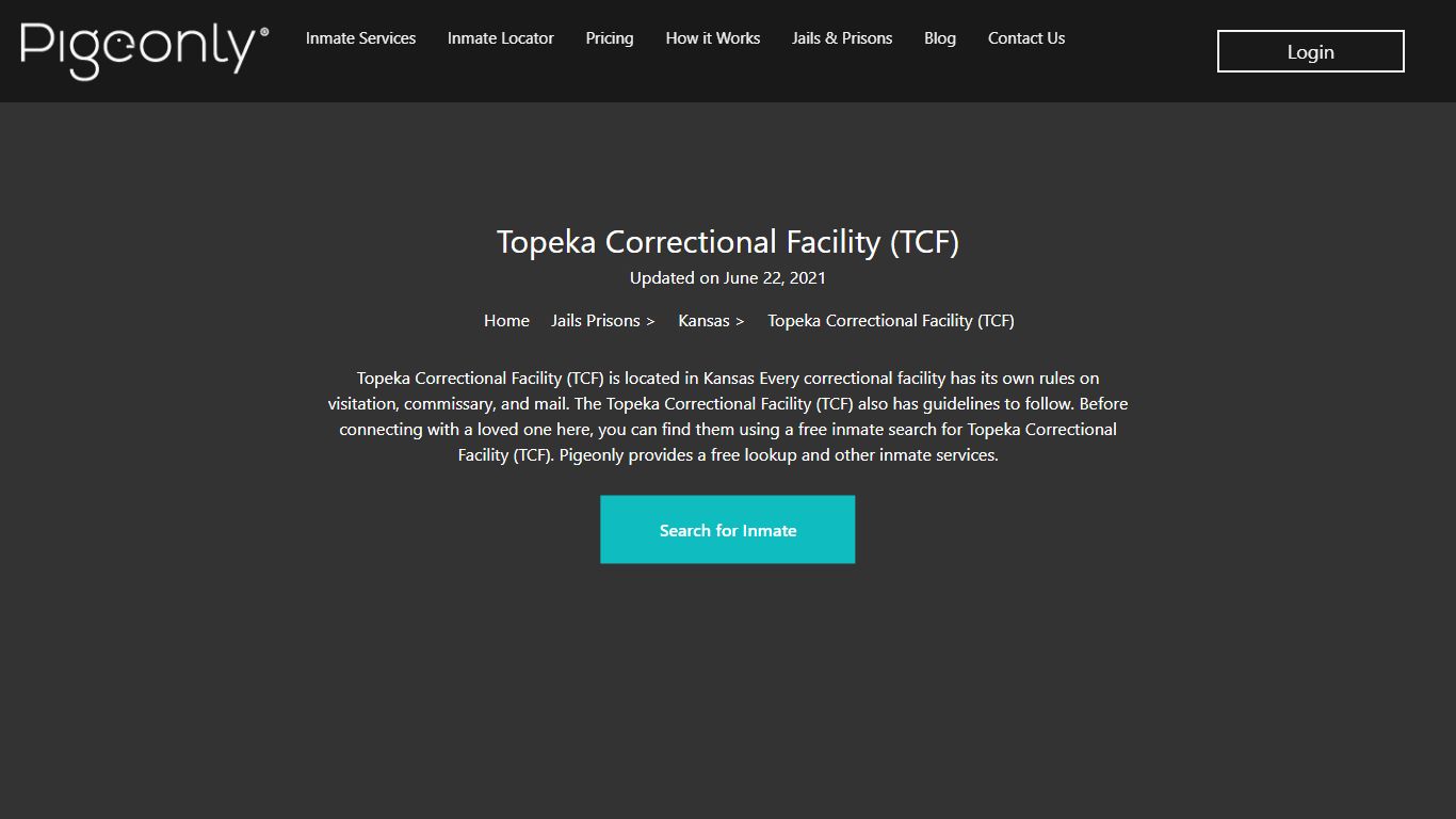 Topeka Correctional Facility (TCF) Inmate Search | Kansas