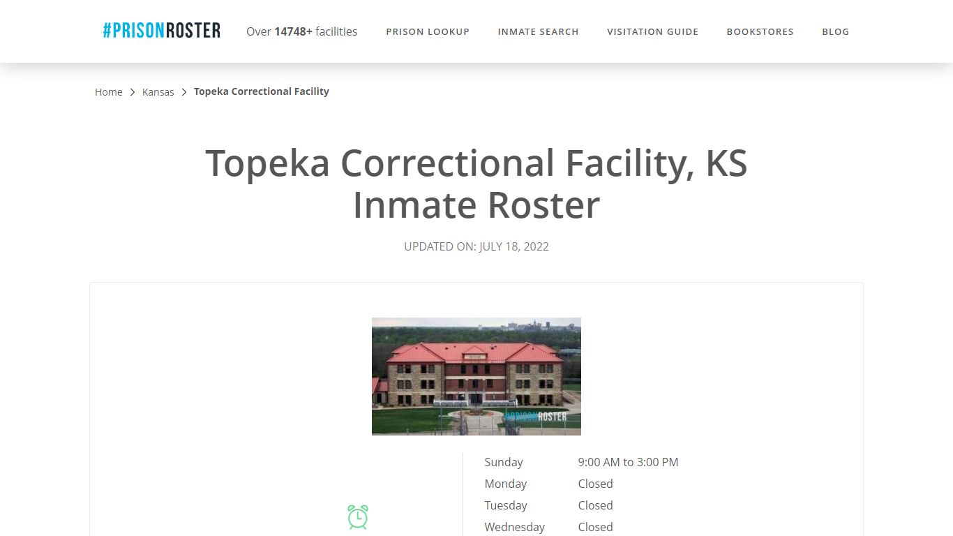 Topeka Correctional Facility, KS Inmate Roster